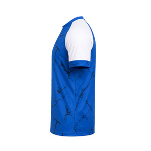 Camiseta de Manga Raglán Azul para Hombre con Estampado Negro, Tejido de Punto de Secado Rápido, Cuello Redondo, Corte Regular, Estilo Casual, Unisex - Product Image 4