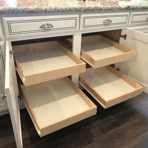 Smart Kitchen Pantry Organization Wood Roll Out <b>Shelves</b> Slide Out Cabinet Organizer Custom Wooden Storage Drawers - Product Image 1