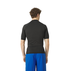 Men Slim Front Swim T Shirt Polyester Spandex Quick Dry UV Protection Rash Guard Breathable Stretch <b>Surf</b> Swimwear Beach Wear - Product Image 3