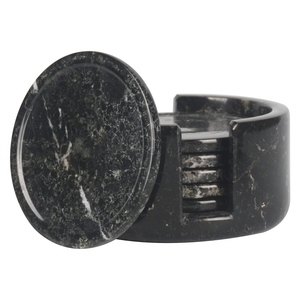 New Modern Big Slab <b>Marble</b> Onyx Drink Coasters Set Black Color Best Quality Luxury Coasters Durable Eco-Friendly Kitchen Use - Product Image 3