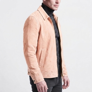 Mens Brown Full Zip Suede Style <b>Jacket</b> Casual Long Sleeve Outerwear <b>Jacket</b> for Everyday and Outdoor Wear - Product Image 3
