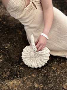 Bolso de Mano de Ganchillo Hecho a Mano con Conchas Marinas de Algodón, Estilo Boho, para Playa, con Forro de Lino y Cierre de Cremallera, Sostenible, el Más Vendido del 2026 - Product Image 3