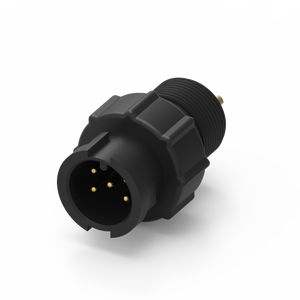 Connecteur industriel de taille 5 broches moulé avec câble, étanche IP67, contact en laiton, boîtier en nylon - Product Image 1