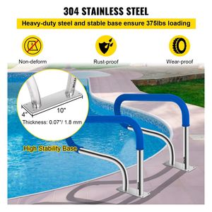 Corrimano per Piscina 32 X 22.5 in Acciaio Inox 304, Ringhiera per Scale da Piscina con Capacità di Carico di 375 Libbre, Accessorio per Scale da Piscina - Product Image 4