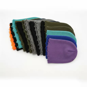 Bonnet en acrylique côtelé uni personnalisé, sans revers, avec bas de bonnet effet vieilli, en laine cachemire, vente en gros - Product Image 1