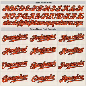 Nouveau style de vêtements de baseball en gros, maillots de baseball rétro pour hommes, crème, noir, rayé, orange-noir - Product Image 6