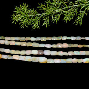 Super Natural Ethiopian <b>Opal</b> Faceted Rectangle Shape Beads 4-Inch 4x4 To 8x6 MM Gemstone Strand Use For Making Jewelry Item - Product Image 2