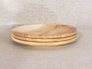 Vajilla de madera maciza natural, platos redondos para fruta, pastel, aperitivos, té - Plato de madera elegante - Product Image 5