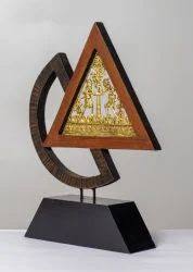 <b>Wooden</b> <b>Triangle</b> Dried Flower Sculpture Decorative Art Piece Home Office Display Collectible General Tribal Mementos - Product Image 3