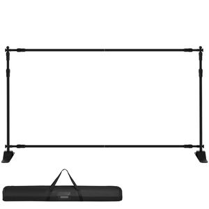 Adjustable 8 X 8 Ft Heavy-Duty Polyester <b>Backdrop</b> Banner <b>Stand</b> with Carrying Bag for Parties and Weddings - Product Image 1