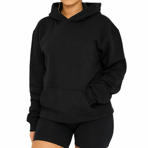 Sweat-shirt à capuche court pour femme, tendance, oversize, décontracté, streetwear - Product Image 1