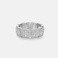 Bague Montre Unisexe en Moissanite Plaqué Argent, Style Hip Hop Bling, Personnalisée et de Luxe