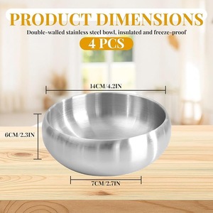 Bol moderne en acier inoxydable pour cuisine, restaurant, hôtel – Idéal pour servir, mélanger, préparer les salades et les aliments – Vaisselle durable et antirouille – Vente en gros - Product Image 5