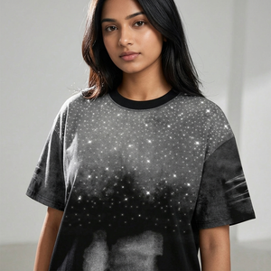 เสื้อยืดคอกลมแขนสั้นประดับเพชรแบบกำหนดเอง Glory ดีไซน์ใหม่ทันสมัยสำหรับทุกเพศ เหมาะสำหรับใส่เที่ยวเล่นในฤดูร้อนและใส่ลำลอง - Product Image 5