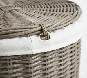 Wholesale Wicker Laundry <b>Basket</b> Round Eco friendly Rattan Storage Bin for Hotel & Resort Handwoven Dirty Clothes Organizer - Product Image 6