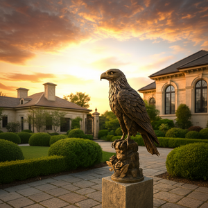 Escultura de Flor de Rosa de Hierro Forjado a Mano con Diseño de Águila, Decoración de Arte Metálico de Lujo para Hogar y Jardín, Estatua de Rosa con Acabado Antiguo, Regalo - Product Image 5
