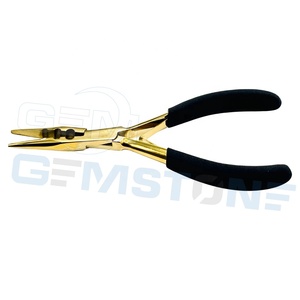 GEMSTONE ENTERPRISES Pince à sertir professionnelle pour extensions capillaires, 6,5 pouces, à bec long doré, 3 trous, à bouche plate, pour micro-anneaux et nano-anneaux - Product Image 6