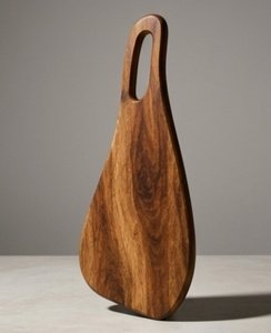 Tabla de cortar moderna de madera de mango con diseño de gota de agua, acabado en nogal macizo, tabla de servir para cocina, queso y charcutería - Product Image 3