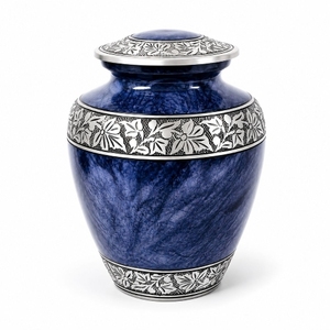 Urna Funeraria para Cenizas Humanas, Urna de Metal Azul Cielo Grabada a Mano, Urna Funeraria para Adultos, Venta al por Mayor - Product Image 5