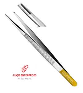 Pinzas quirúrgicas marrones de carburo de tungsteno con dientes serrados 1x2, pinzas de pulgar fuertes de acero inoxidable, instrumento médico - Product Image 4