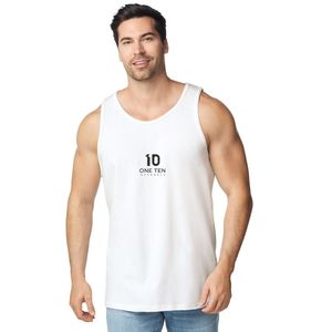 <b>Men</b> Adult Tank Top <b>White</b> Color Premium Sleeveless Cotton <b>Vest</b> Breathable Lightweight Athletic Gym Fitness Workout Running Casual - Product Image 2