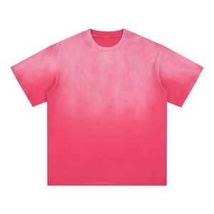 เสื้อยืดผู้ชายสไตล์วินเทจทรงโอเวอร์ไซส์ ล้างสีแบบแอซิดฟอก ซีดจางแบบโดนแดด ผ้าคอตตอนหนา 100% สตรีทแวร์ ทรงพองด้านหน้า ตัดขอบดิบ ทรงบ็อกซี่ - Product Image 1