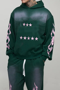 Conjuntos Deportivos Unisex de Poliéster al por Mayor: Chándal Cortavientos con Diseño Liso y Lavado Ácido, Sudadera con Capucha y Pantalones para Entrenamiento - Product Image 3