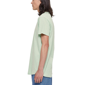 Camiseta de Manga Corta para Hombre, Cuello Redondo, Color Verde Menta, Corte Regular, Informal, Color Sólido, Algodón Jersey, Lisa - Product Image 3