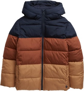 Veste matelassée à capuche imperméable pour enfants, 100% polyester, col montant, pour l'hiver - Product Image 1