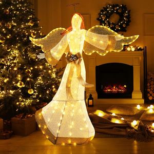 Angelo di Natale Pre-Illuminato da 1,58 m con Ali e Aureola, 180 Luci LED Bianco Caldo - Product Image 2
