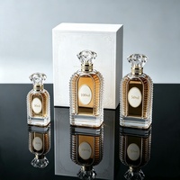 Flacon de parfum en verre vintage vide personnalisé de 30 ml, 50 ml, 100 ml avec boîte haut de gamme pour cosmétiques et parfums de luxe