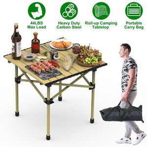 Mesa Plegable Portátil Ligera de Acero al Carbono para Camping, Resistente, para Exteriores, Playa, con Bolsa de Transporte, Enrollable, para Picnic y Barbacoa - Product Image 1