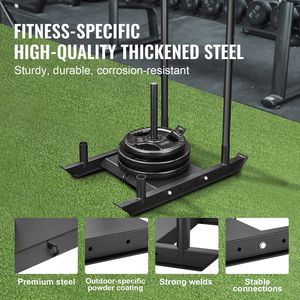 Attrezzatura da allenamento in acciaio nero da 2 pollici per allenamento con pesi Fitness all'aperto, allenamento con slitta a spinta, allenamento di resistenza alla forza da slitta - Product Image 5
