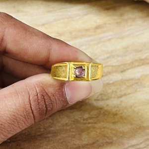 Anillo de latón con amatista, diseño nuevo y popular, chapado en oro de 18k, anillo geométrico, anillo ajustable, anillo al por mayor para mujer - Product Image 2