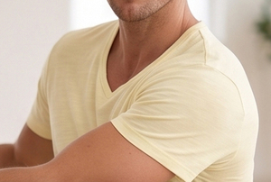T-shirt à manches courtes oversize pour homme, col en V personnalisé, vêtements de yoga et de fitness, t-shirt de sport ample pour homme - Product Image 3