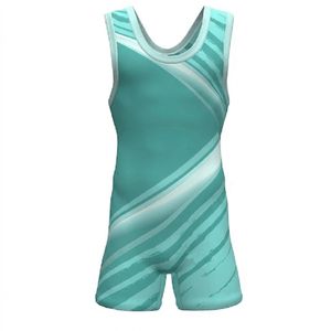 Traje de Lucha Libre para Hombre y Niño, Corte Alto, Estilo Libre, Azul y Rojo, Ligero, Ropa de Lucha Libre de Alto Rendimiento para Entrenamiento - Product Image 1