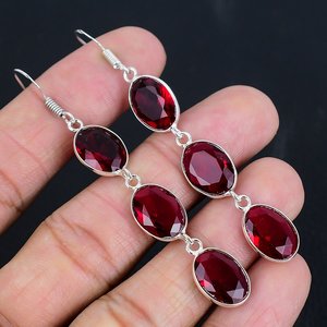 Magnifiques boucles d'oreilles pendantes en pierres précieuses faites à la main, style Dangal, cadeau pour elle, unisexe, origine Rajasthan, occasion mariage - Product Image 4