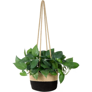 Premium Wholesale Jute Fiber Hanging Flower Pot Braided Rope Woven <b>Plant</b> <b>Basket</b> <b>For</b> Balcony & Garden Hanging Planter Organizer - Product Image 1
