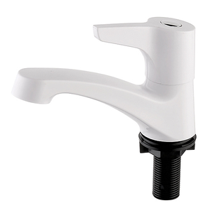 KSN Vietnam KSOM-39T9TC White Cold Water Kitchen Sink Faucet Single Handle High Arc Gooseneck Kitchen <b>Tap</b> - Product Image 1
