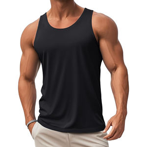 Camiseta sin mangas para hombre de alta calidad para gimnasio, ejercicio, uso en interiores y exteriores, con logo personalizado e impresión. - Product Image 1