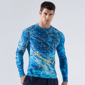 <b>Base</b> <b>Layer</b> MMA Compression Tops <b>Long</b> <b>Sleeve</b> Sublimation Rash Guard Shirts Men's Lightweight Athletic Wear Printed Tight Shirt - Product Image 6