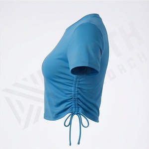 เสื้อครอปท็อปผ้าฝ้ายระบายอากาศสำหรับผู้หญิง เสื้อยืดออกกำลังกายถักแบบสั้น เสื้อผ้าลำลองสำหรับฤดูร้อน เสื้อผ้ากีฬาคุณภาพพรีเมียม - Product Image 3