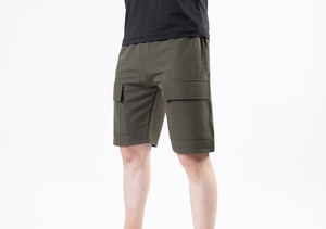 Pantalones Cortos Cargo Verde Oliva para Hombre, Cintura Media, Tejido Sólido de Secado Rápido, Estilo Casual, con Bolsillos y Cintura Elástica - Product Image 2
