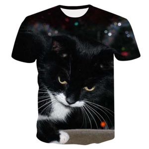 Fashion Sublimation <b>Shirts</b> Custom Printed Polyester <b>Cat</b> T <b>Shirts</b> for <b>Men</b> Quick Dry Sportswear Bulk Supplier OEM - Product Image 4
