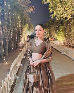 Women Lehenga Choli <b>Tissue</b> Silk Sequence Work Indian <b>Wedding</b> Outfit Elegant Party Dress - Product Image 4