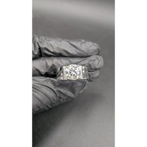 Men's Moissanite Round Cut Diamond <b>Ring</b> Moissanite Engagement <b>925</b> <b>Silver</b> <b>Ring</b> Wedding & Engagement Band Iced Out Hip Hop <b>Ring</b> - Product Image 1