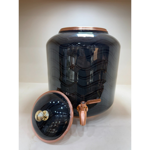 Distributeur d'eau artisanal en cuivre pur de qualité supérieure avec robinet, finition noire vintage antique, réservoir de stockage d'eau grande capacité Matka - Product Image 2