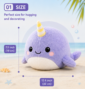 ตุ๊กตาปลาวาฬน่ารัก ของเล่นสัตว์ทะเล ตุ๊กตาปลาวาฬนุ่มนิ่ม ของเล่นสัตว์ทะเลแบบนุ่ม หมอนตุ๊กตาสัตว์ทะเล ของขวัญสำหรับเด็ก ของเล่นตุ๊กตาแสนสบาย ต่ำกว่า 130 ตัวอักษร - Product Image 2