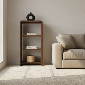 Display shelf Bookcase 3-shelf Bookcase <b>Storage</b> Rack Shelving Unit Open Shelving Backless Bookshelf Rubber wood MDF OAK Veneer - Product Image 3