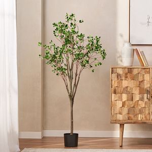 59-Inch <b>Artificial</b> Milan Leaf Bonsai for Home Bedroom Living Room Decor Durable <b>Artificial</b> <b>Tree</b> Plants - Product Image 6